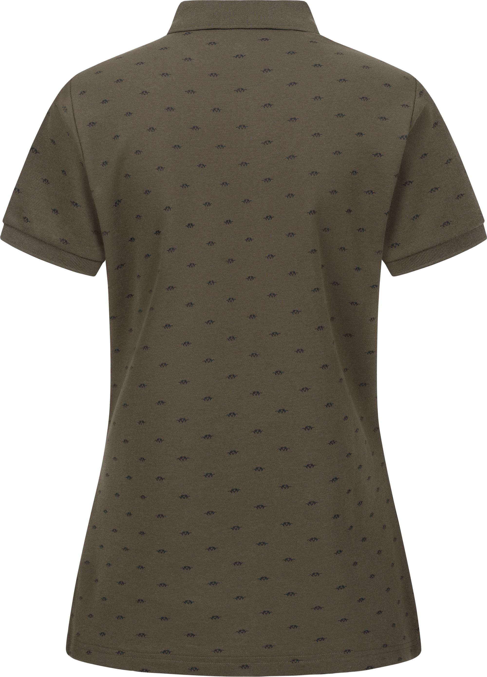 Damen Allover Polo Shirt dunkelbraun1