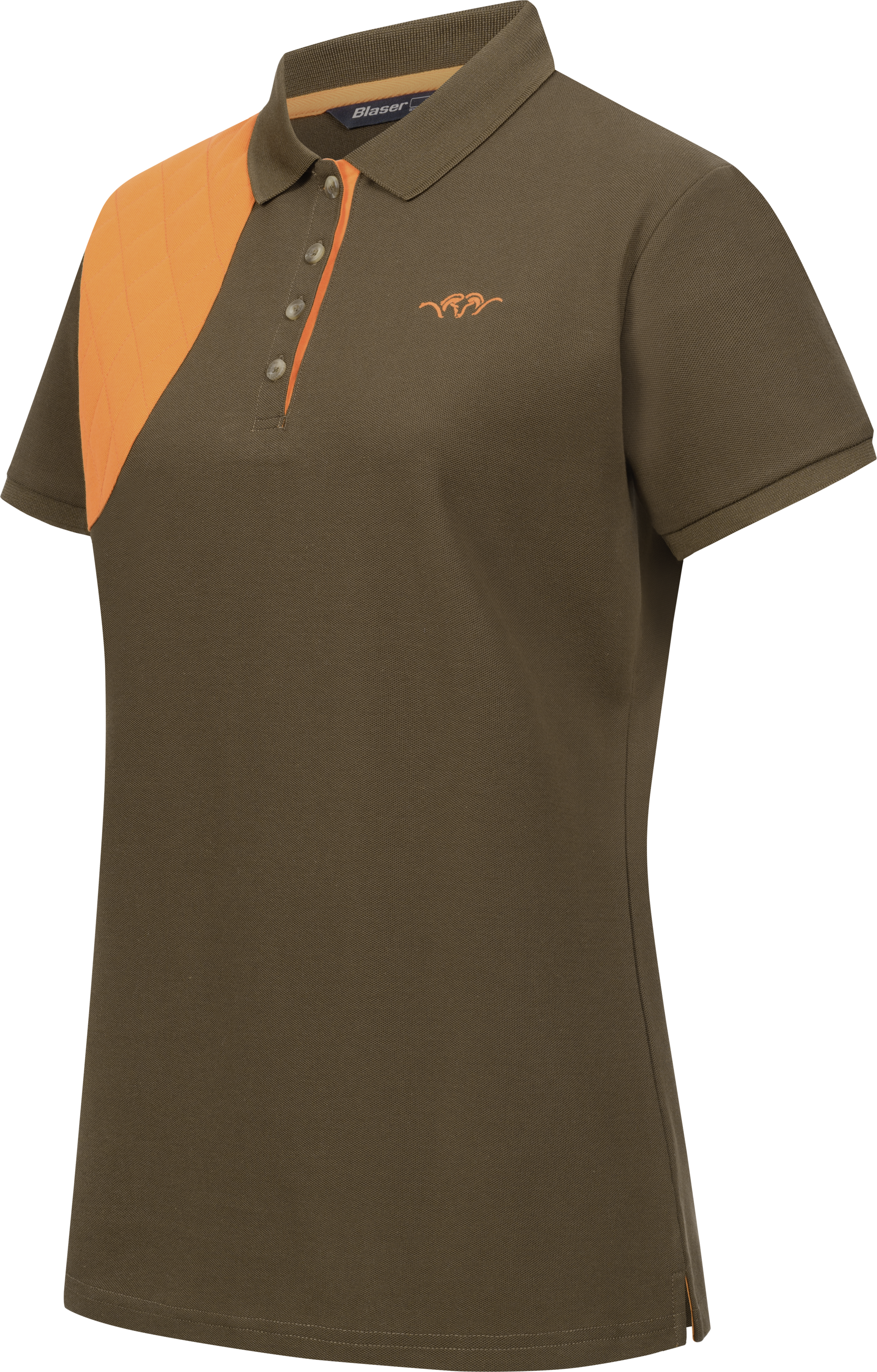 Women’s Polo Shirt Shooting Patch dunkelbraun/orange