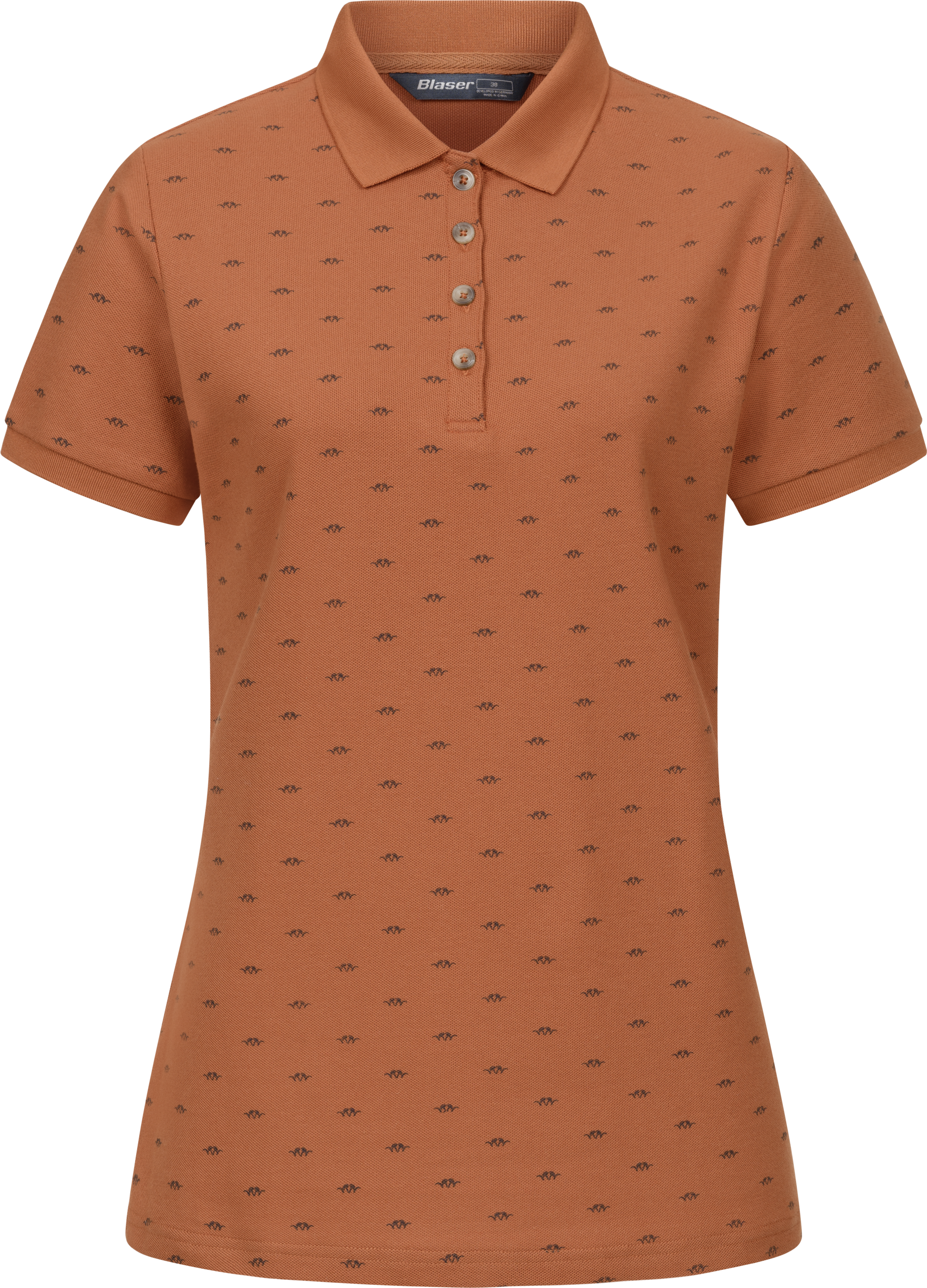 Damen Allover Polo Shirt rooibos