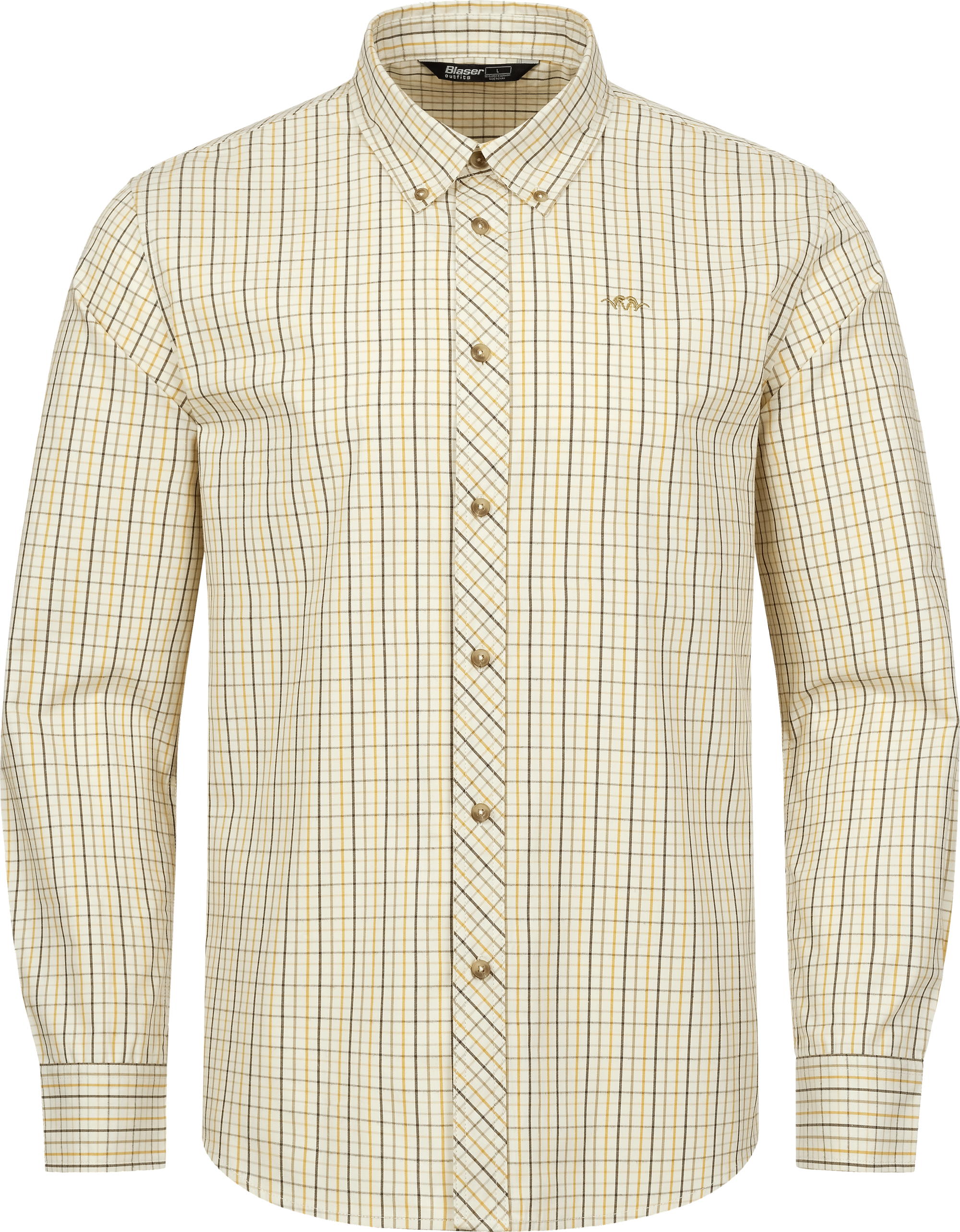 Herren Hemd Tristan 22 beige/gelb kariert