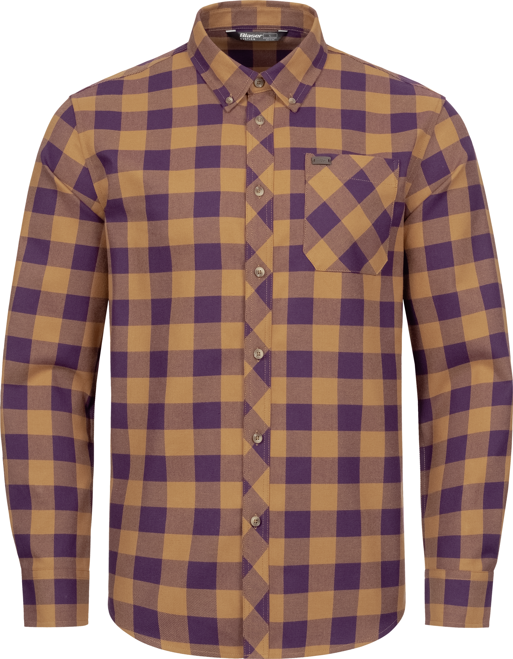 Herren Hemd Joshua ocker/lila kariert